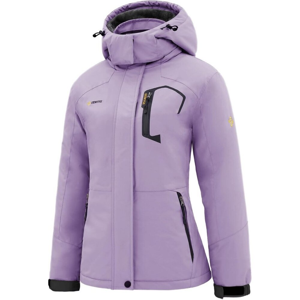 Women's Ice Purple Ski Snow Hooded Jacket Coat Snowboard Waterproof Winter Warm